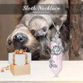 wholesale 925 Sterling Silver Rose Quartz Sloth Pendant Necklace - Cute Animal s for Mom & Daughter Birthdays Xmas Mothers' Day-0-3