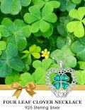 wholesale 925 Sterling Silver Celtic Knot Green Clovers Pendant Necklace Luck Charm Jewelry for Women Girls Gifts-0-2