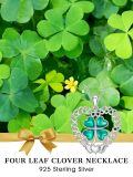 wholesale 925 Sterling Silver Celtic Knot Green Clovers Pendant Necklace Luck Charm Jewelry for Women Girls Gifts-0-2