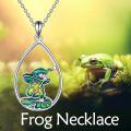 wholesale 925 Sterling Silver Wizard Frog Charm Pendant Necklaces Magical Gifts for Girls and Women-0-1