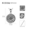 TOUPOP 925 Sterling Silver Rose Tree of Life Photo Locket Necklace-0-4