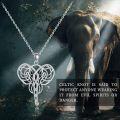 wholesale 925 Sterling Silver Celtic Knotwork Elephant Head Pendant Necklace for Women Luck Charm s-0-2