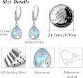 wholesale 925 Sterling Silver Teardrop Blue Opal Phoenix Heart Drop Earrings-0-3