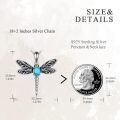 wholesale 925 Sterling Silver Turquoise Dragonfly Pendant Necklace 24 Chain-0-3