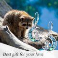 wholesale 925 Sterling Silver Raccoon Moon Shell Leverback Earrings for Women Girls Gifts 4cm Long-0-5