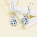 wholesale 925 Sterling Silver Celtic Knot Tree of Life Drop Dangle Leverback Earrings with Abalone Shell Centerpiece-0-2