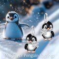 wholesale 925 Sterling Silver Penguin Snowflake Stud Earrings for Women-0-2
