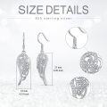 wholesale 925 Sterling Silver Angel Wing Drop Earrings with CZ Stones - Elegant s for Her-0-3