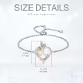 TOUPOP Sterling Silver Rose Heart Butterfly Initial A Letter Link Bracelet Jewelry Gift-0-5