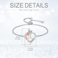 TOUPOP Sterling Silver Rose Heart Butterfly Initial A Letter Link Bracelet Jewelry Gift-0-5