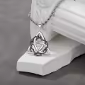 wholesale 925 Sterling Silver Triquetra Pendant Necklaces Wholesale for Men & Women Celtic Knot s 36 Chain-0-4