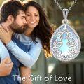 wholesale Sterling Silver Moonstone Lapis Lazuli Larimar Teardrop Pendant Necklace-0-11