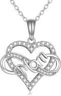 wholesale 925 Sterling Silver Heart Mom Pendant Necklace - First Time Mom Gifts-0-0