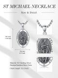 wholesale 925 Sterling Silver Oval St. Peregrine Pendant Prayer Necklace for Men & Women-0-1
