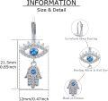 wholesale 925 Sterling Silver Blue CZ Evil Eye Hamsa Hand Drop Leverback Earrings-0-4