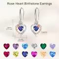 TOUPOP Sterling Silver Sapphire Rose Heart Butterfly Earrings-0-4