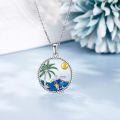 wholesale 925 Sterling Silver Turtle Palm Tree Pendant Necklace for Women-0-2