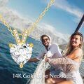 wholesale 14K Gold Heart-Shaped Moissanite Pendant Necklace for Women - 1 Carat EF Color Grade-0-1