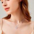 wholesale Sterling Silver Rose Flower Birthstone Necklace for Women Girls-0-5