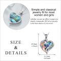 wholesale 925 Sterling Silver Heart-Shaped Abalone Shell and Crystal Wolf Girl Pendant Necklace I love you to the moon  for Women Girls-0-4