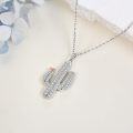 wholesale 925 Sterling Silver Cactus Necklace with Abalone Shell Pendant Plant Nature Jewelry for Women Mom Grandma Cactus Lover-0-4