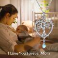 wholesale 925 Sterling Silver Celtic Tree of Life with Abalone and Moonstone Pendant Necklace for Women-0-5