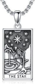 wholesale 925 Sterling Silver The Star Tarot Pendant Necklace for Men Women Gifts-0-0