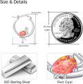 wholesale 925 Sterling Silver Fire Opal Flamingo Hoop Earrings for Women and Girls-0-2