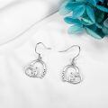 wholesale 925 Sterling Silver Heart Goose Dangle Earrings-0-2