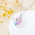 wholesale 925 Sterling Silver Unicorn Pendant Necklace with Pink and Blue Mane for Girls & Teenagers-0-3