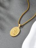 wholesale 925 Sterling Silver Saint Raphael Pendant Necklace Gold Plated Oval Charm-0-3