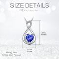 wholesale TOUPOP September Birthstone Necklace For Women Sapphire Necklace Pendant 926 Sterling Silver Infinity Love Moon Jewelry Birthday Christmas Gifts For Women Mom Wife Girlfriend -0-5