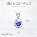 TOUPOP Sterling Silver Sapphire Infinity Love Moon Pendant Necklace-0-5