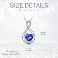 TOUPOP Sterling Silver Sapphire Infinity Love Moon Pendant Necklace-0-5