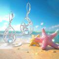 wholesale 925 Sterling Silver Teardrop Starfish Moonstone Drop Earrings for Women-0-5
