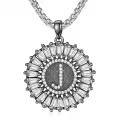 wholesale 925 Sterling Silver CZ Initial J Pendant Chain Necklaces Wholesale for Men & Women-0-0