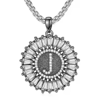 wholesale 925 Sterling Silver CZ Initial J Pendant Chain Necklaces Wholesale for Men & Women-Letter J