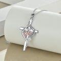 wholesale 925 Sterling Silver Heart Pendant with I Love You and Cubic Zirconia - Mothers Day Gift for Mom Grandmother-0-1