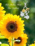 wholesale 925 Sterling Silver Opal Bee Honeycomb Flower Pendant Necklace for Women-0-7