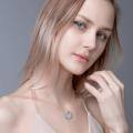 wholesale 925 Sterling Silver Crystal Circle Pendant Necklace For Women-0-3