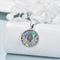 wholesale 925 Sterling Silver Thistle Pendant with Abalone Shell Inlay - Christmas Gift for Women & Mom-0-3