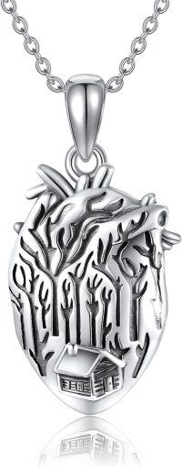 wholesale 925 Sterling Silver Tree of Life Pendant Necklace with House Charm for Men & Women-Anatomical Heart