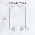 wholesale 925 Sterling Silver 5 7mm Pear Cut Moonstone Horseshoe Threader Earrings for Women-0-2
