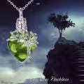 wholesale 925 Sterling Silver Heart Tree of Life Urn Necklaces Wholesale with Green Crystal and Funnel Filler Memorial Jewelry for Women Mom Sister Friend-0-4