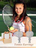 wholesale 925 Sterling Silver Tennis Racket Drop Earrings for Women Sporty Fashion Jewelry-0-5