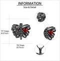 wholesale 925 Sterling Silver Butterfly Black Rose Heart Pendant Necklace Gothic s for Women Halloween Accessories-0-4