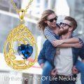 wholesale Sterling Silver Yellow Gold Plated Gemstone Tree of Life Pendant Necklace-0-82