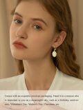 wholesale Gold 925 Sterling Silver Plated Cubic Zirconia Oval Shape Dangle Drop Earrings for Women-0-3