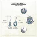 wholesale 925 Sterling Silver Abalone Shell Cowboy Boots & Circle Pendant Drop Earrings-0-3