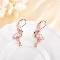 wholesale 925 Sterling Silver Plated Rose Gold Flamingo Opal Leverback Dangle Earrings for Women -0-4